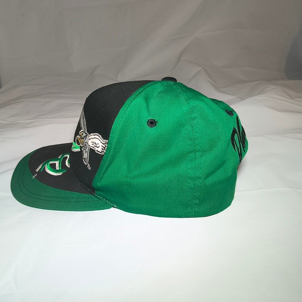 RARE! Vintage Philadelphia Eagles Logo 7 Snapback Team NFL Black Green Mens Cap - Picture 4 of 7